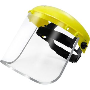 Gezichtsbescherming, transparant, instelbaar, beschermend gezichtsscherm met PC-vizier en verstelbare hoofdband, ideaal voor lassen, metaalsnijden en spat- en hoofdbescherming
