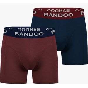 Bandoo Men's Bamboo - boxershorts heren - heren ondergoed - boxershorts - 2 Pack - Burgundy - Navy Blue - Size : M