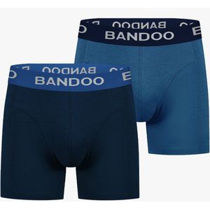 Bandoo Men's Bamboo - boxershorts heren - heren ondergoed - boxershorts - 2 Pack - Navy Blue - Cobalt Blue - Size : M