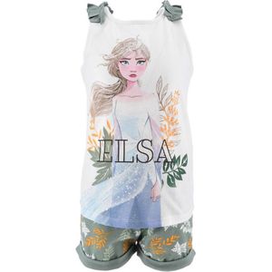 Frozen 2 Pyjama - Shortama - Bio Katoen - Elsa Green - 128