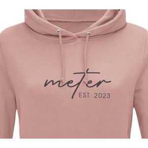 Hoodie dames met capuchon - Sweater dames capuchon - Meter - Meter cadeau - Liefste meter - meter est 2023 - zalmroze L
