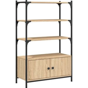 vidaXL - Boekenkast - 3-laags - 70x30x109,5 - cm - bewerkt - hout - sonoma - eiken