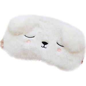 Zacht pluche slaapmasker - 3D design - voor vrouwen en kinderen - wit