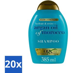 20 x OGX - Argan Oil of Morocco - Shampoo - Extra Sterk - Hydrate & Revive - 385 ml - Glans Shampoo - Argan Oil Of Morocco - OGX Shampoo