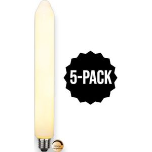 5-Pack | Staaflamp - E27 - 6W - Extra Warm Wit - 2700K - Dimbaar - Filament - Helder