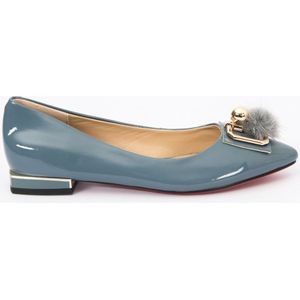 Zerba - Dames Ballerina's - Pumps - Maat 41 - Blauw Grijs Leer - Celeseo