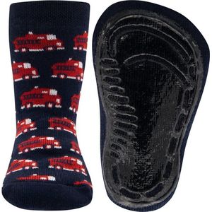 Ewers antislip sokken donker blauw met brandweer