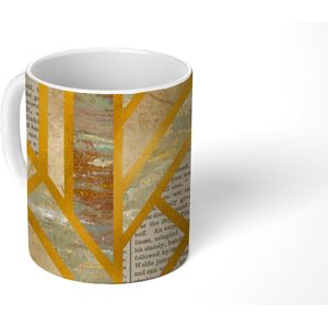 Mok - Koffiemok - Goud - Marmer - Vintage - Mokken - 350 ML - Beker - Koffiemokken - Theemok