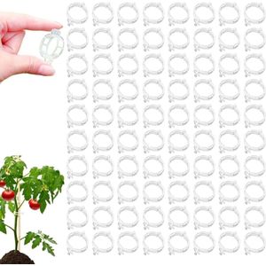 100 stuks veilige kunststof plantenklemmen - plantenfixeerklemmen voor klimplanten - wit .