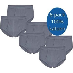 Beeren Herenslip James met gulp katoen 6-pack grijs maat m