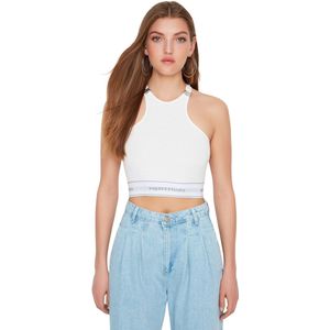 Trendyol Sagaza Studio Accessoire Van Wit Metaal Gedetailleerde Gebreide Bustier Tprss22Bs00019