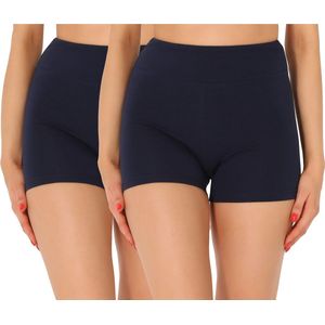 Merry Style Dames Leggings - Shorts - Korte - Katoen - Wielershorts - 2Pack - MS-MS10-359-LE-2P - Marineblauw/Marineblauw (2Pack) - XS