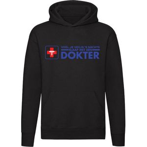 Slaap met een dokter Hoodie | ziek | arts | doctor | huisarts | veilig | slapen | bed | grappig | Unisex | Trui | Sweater | Capuchon | Zwart