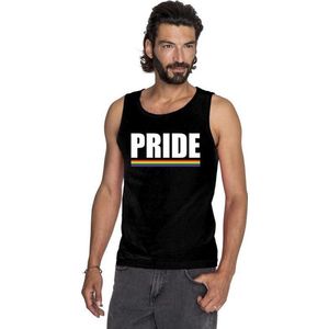 Gay Pride singlet shirt/ tanktop zwart Pride heren - LGBT/ Homo shirts L