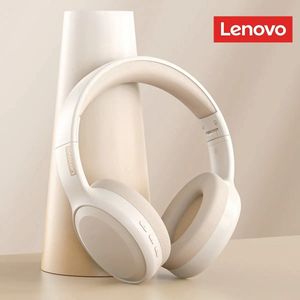 Lenovo - Koptelefoon draadloos - Hoofdtelefoon bluetooth - Yoga sportkoptelefoon - Beige koptelefoons - Opvouwbaar - Musthave beige koptelefoon