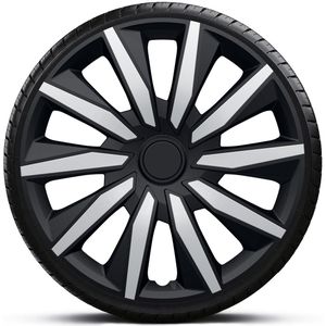 Gorecki - Decente Wieldoppenset - Zwart/Zilver - ABS Kunststof - Set van 4