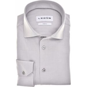 Ledub modern fit overhemd, popeline, lichtgrijs