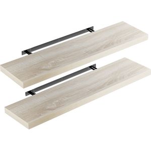 Casaria Wandplank – 2 St. 90 cm 15kg Belastbaar – Eiken