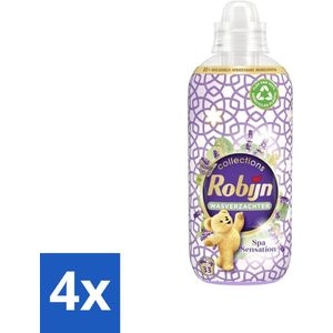 4 x Robijn - Intense Spa Sensation - Wasverzachter - 33 Wasbeurten - 825 ml - Wasverzachter - Eucalyptus - Lavendel - Biologisch Afbreekbaar - Wasgoed