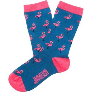 Jimmy Lion - Kids Sokken - Blauw - Flamingo Print