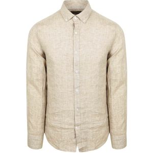 Steppin' Out Overhemd Linnen Beige - Maat M - Heren - Casual Shirt