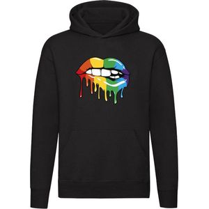 Rainbow lips Hoodie - lgbtq - gay - pride - pride - lippen - mond - unisex - trui - sweater - capuchon