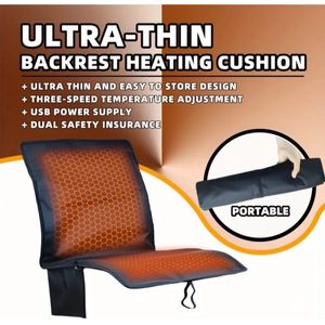 Verwarmd Zitkussen USB – Draagbaar Warmtekussen met 3 Warmtestanden, Ideaal voor Auto, Camping & Buitenactiviteiten