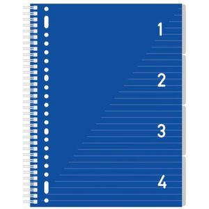 Kangaro 4-in-1 blok – A4 - lijn - 200 pagina's - 80 grams - blauw - K-58381