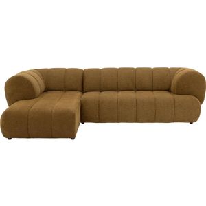 Goossens Weave Hoekbank - Stof - Geel - 311 x 78 x 195 cm - Links