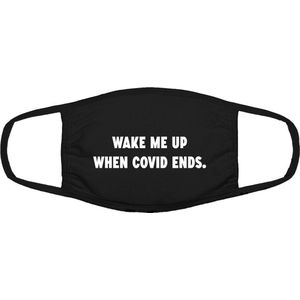 Zwart mondmasker van katoen, uitwasbaar & herbruikbaar | Grappig