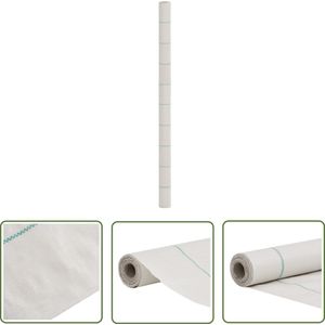 The Living Store Worteldoek 2x25 m polypropeen wit - Onkruid Bestrijding - Onkruiddoek - Wortel Doek - Tuingereedschap - Gazononderhoud
