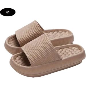 Livano Badslippers Dames - Comfortabel - Flip Flops - Sauna - Zomer - Beige - Maat 36