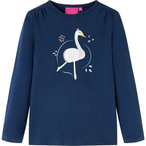 vidaXL - Kindershirt - Marineblauw - Lange Mouwen