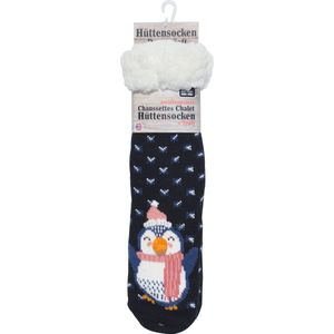 Huissokken - Zwart - Antislip - Pinguin - Huttensokken - Kerst