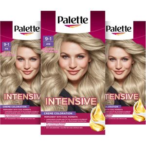 Schwarzkopf Poly Palette - Haarverf - 418 - Licht Asblond - 115ml x 3