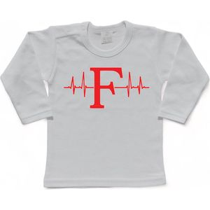 Rotterdam Kinder t-shirt | Feyenoord hartslag | Verjaardagkado | verjaardag kado | grappig | jarig | Rotterdam | Feyenoord | cadeau | Cadeau | Wit/rood | Maat 80