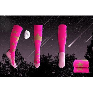Hockeysokken Golden Stars Fuchsia, 31-35