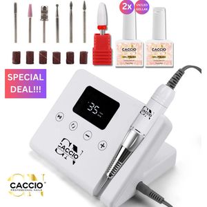 CACCIO®Premium 2.0 Elektrische Nagelfrees- 65W -Wit -Vijl-35000RPM - Incl.7 nagelbitjes - Nagelvijl - Nagelvijl Elektrische - Manicure en Pedicure Voeten en Handen - Elektrische nagelvijl - Acrylnagels - Gelnagels - Nepnagels-manicure en pedicure set