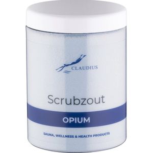 Scrubzout Opium in handige pot - 1250 gram - met witte deksel - Hydraterende Lichaamsscrub
