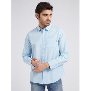 Guess - Slim Fit - Overhemd - Blauw - Lange Mouwen