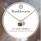 Bixorp Gems Wortel Chakra Ketting Rookkwarts + 18 Karaat Verguld Goud & Roestvrij Staal - 36cm + 8cm verstelbaar -Root Chakra