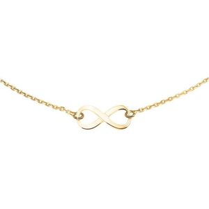 YO&NO - Ketting  - Zilver verguld - Anker - Infinity of Peace - 1.4mm - 45cm - Sieraden Vrouw - Zilver 925