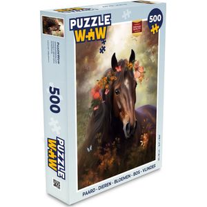 Puzzel Paard - Dieren - Bloemen - Bos - Vlinder - Legpuzzel - Puzzel 500 stukjes