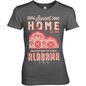 Hybris Sweet Home Alabama Girly Tee Damen T-Shirt Dark-Grey-S