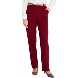 Effen broek met rechte pijpen en semi-elastische tailleband