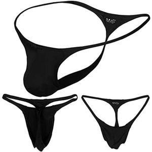 Lage Taille Tanga voor Mannen - Lichtgewicht Bikini Onderbroek - Zwart
