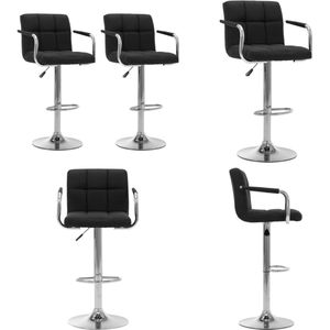vidaXL Barstoelen 2 st stof zwart - Barstoel - Barstoelen - Barkruk - Barkrukken