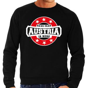 Have fear Austria is here sweater met sterren embleem in de kleuren van de Oostenrijkse vlag - zwart - heren - Oostenrijk supporter / Oostenrijks elftal fan trui / EK / WK / kleding XXL