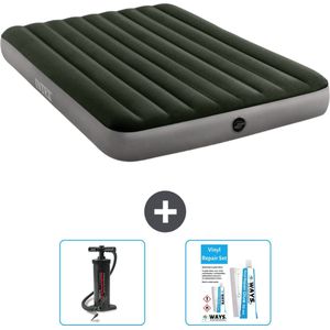 Intex Luchtbed - 2-Persoons - 152 x 203 x 25 cm - Groen - Inclusief Pomp en Reparatieset