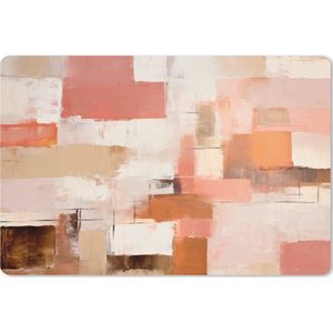 Muismat XXL - Bureau onderlegger - Bureau mat - Kunst - Roze - Abstract - 120x80 cm - XXL muismat